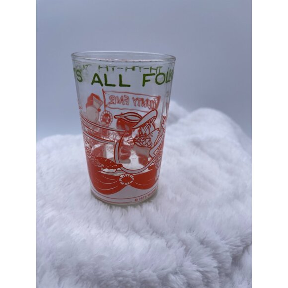 1974 Looney Tunes Porky Pig, Bugs Bunny, Jelly Jar Juice Glass, Elmer Bottom - Picture 3 of 9